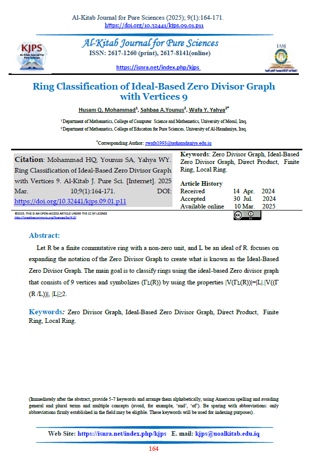 Ring Classification of Ideal-Based Zero Divisor Graph with Vertices 9