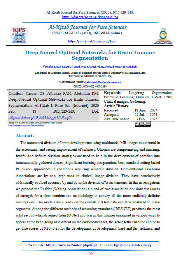 Deep Neural Optimal Networks for Brain Tumour Segmentation