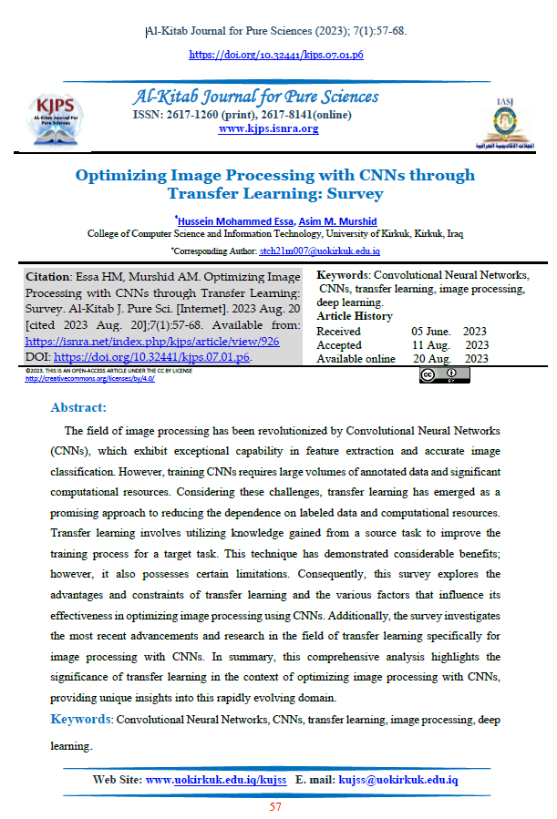 Optimizing Image Processing with CNNs through Transfer Learning: Survey